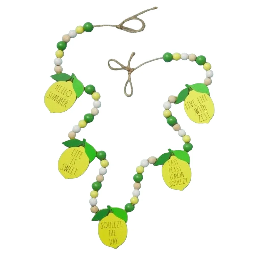 RAE DUNN 45in Lemon Motif Beaded Garland